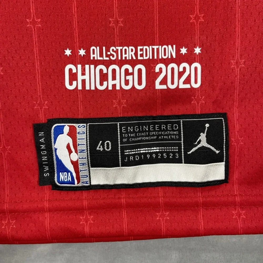 NBA Lebron James All-Star Game 2020 Jersey Mens 40 Small Swingman Air Jordan Red